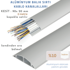 90x20 ALÜMİNYUM BALIKSIRTI KABLO KANALI