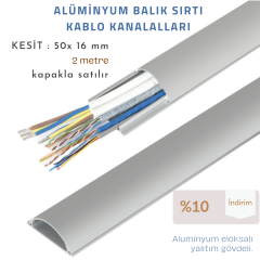 50X16 ALÜMİNYUM BALIKSIRTI KABLO KANALI