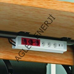 65x65 BÜROTİK PRİZ GRUP-ALUMİNYUM,  12 MODÜL