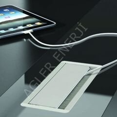 MASAÜSTÜ GÖMÜLÜ TİP PRİZ SİSTEMLERİ - DERİN KASA 2 ŞEBEKE PRİZ, 1 UPS PRİZ, 2 DATA