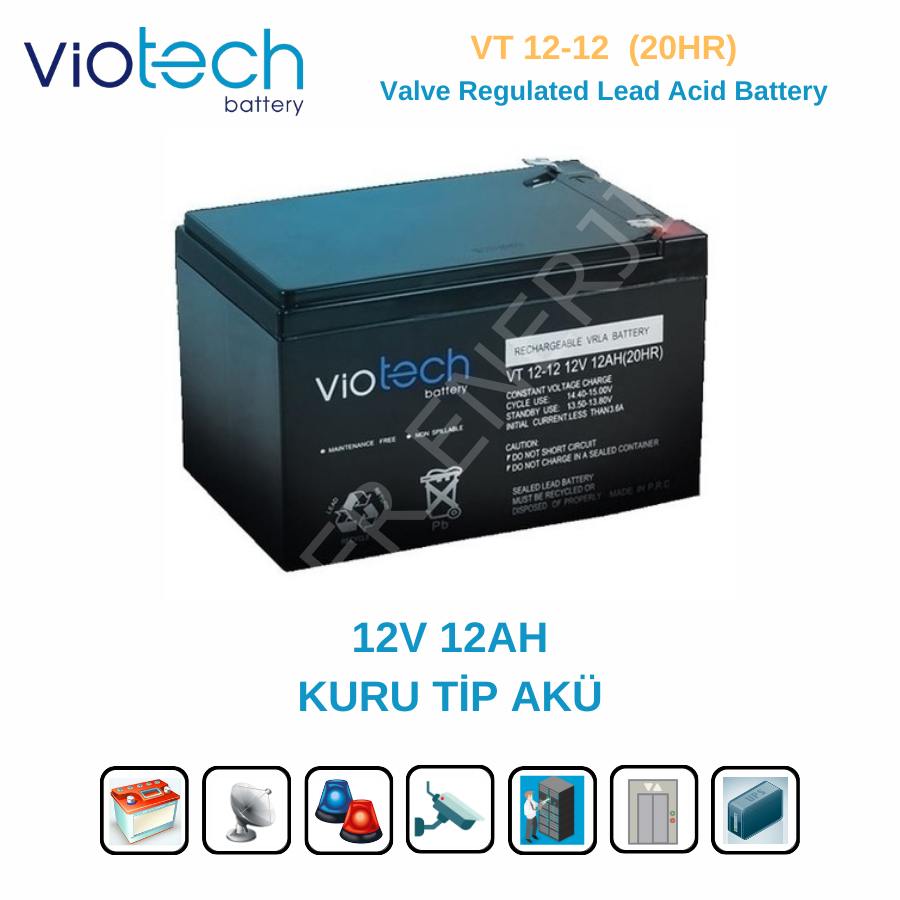 12V 12AH AKÜ, VIOTECH 2025 ÜRETİM