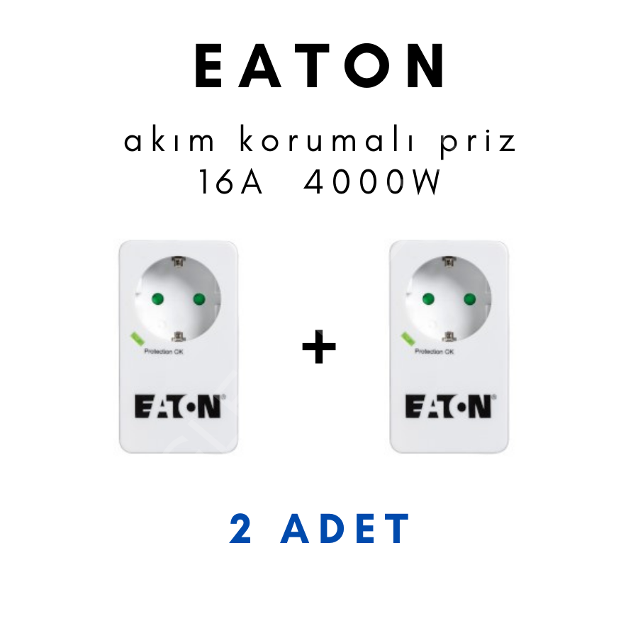 Tekli Akım Korumalı Priz -  EATON 2 adet