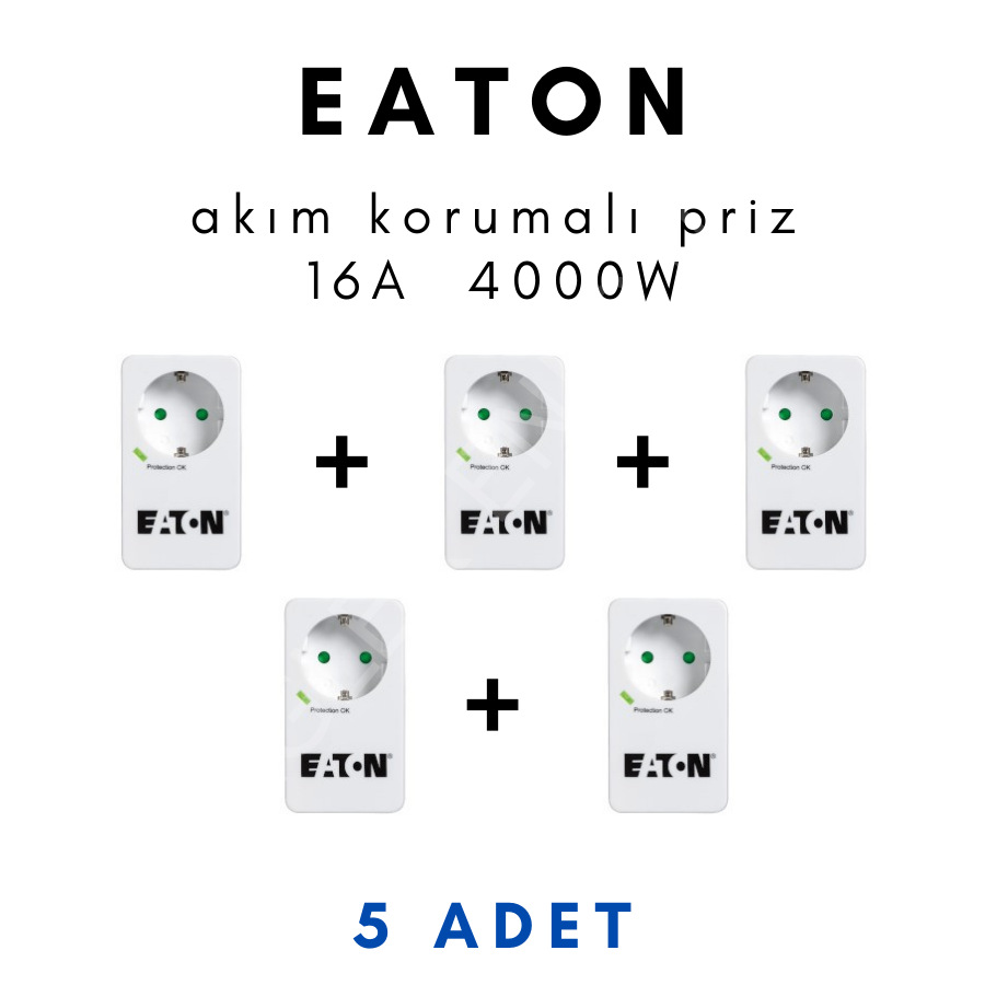 Tekli Akım Korumalı Priz -  EATON 5 adet