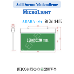ACİL DURUM YÖNLENDİRME ARMATÜRLERİ (LED) - Piktogram F 260x195x40 mm.