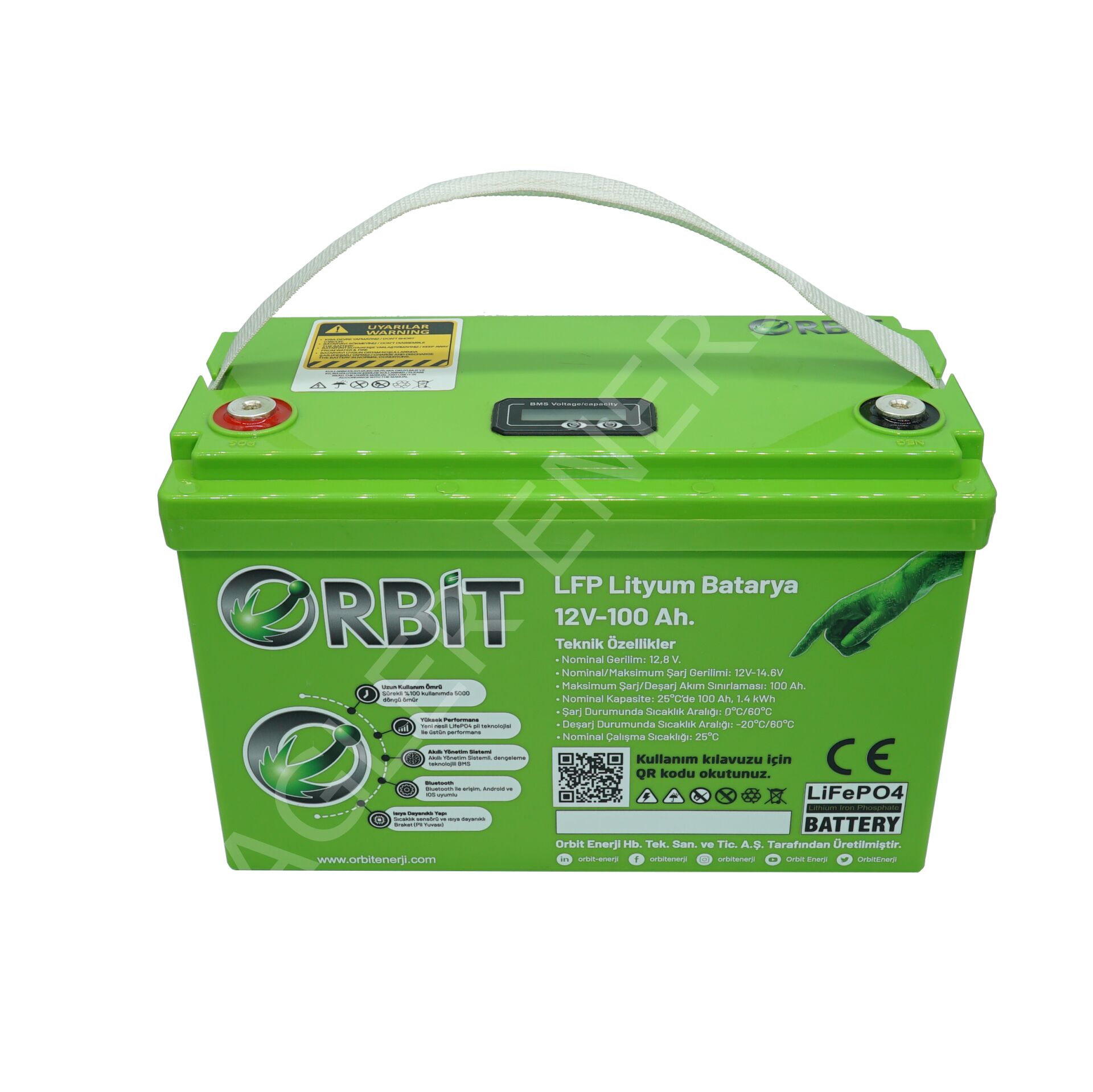 ORBİT 12 V 100 Ah LiFePO4 Akü-Marin Tip-VP