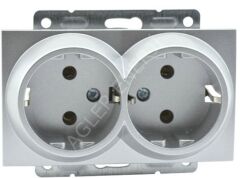 İKİLİ TOPRAKLI PRİZ - GÜMÜŞ