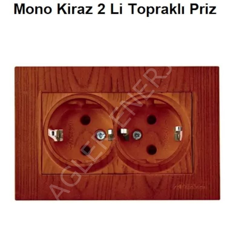 İKİLİ TOPRAKLI PRİZ - KİRAZ