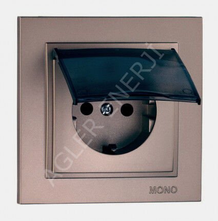 KAPAKLI TOPRAKLI PRİZ - AÇIK FÜME - MONO DESPİNA